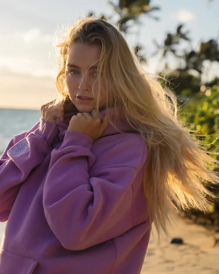 pink palm puff hoodie