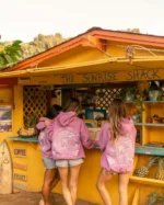 pink palm puff hoodie