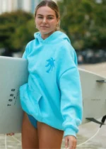 pink palm puff hoodie