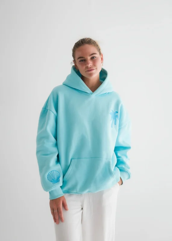 pink palm puff hoodie