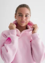 pink palm puff hoodie