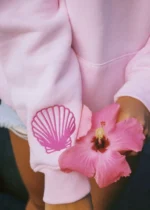 pink palm puff hoodie