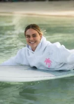 pink palm puff hoodie