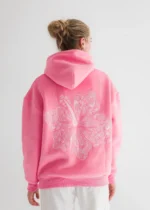 pink palm puff hoodie