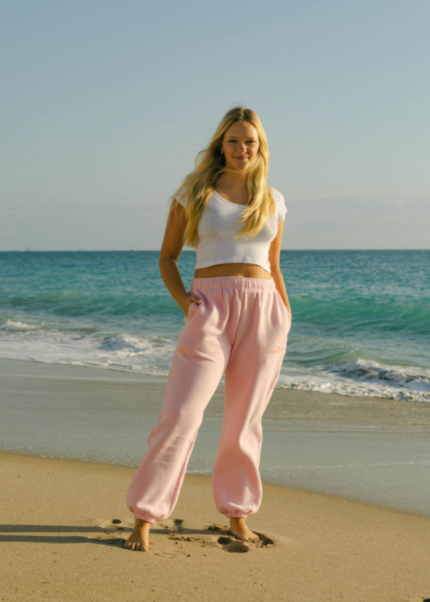 pink palm puff sweatpant