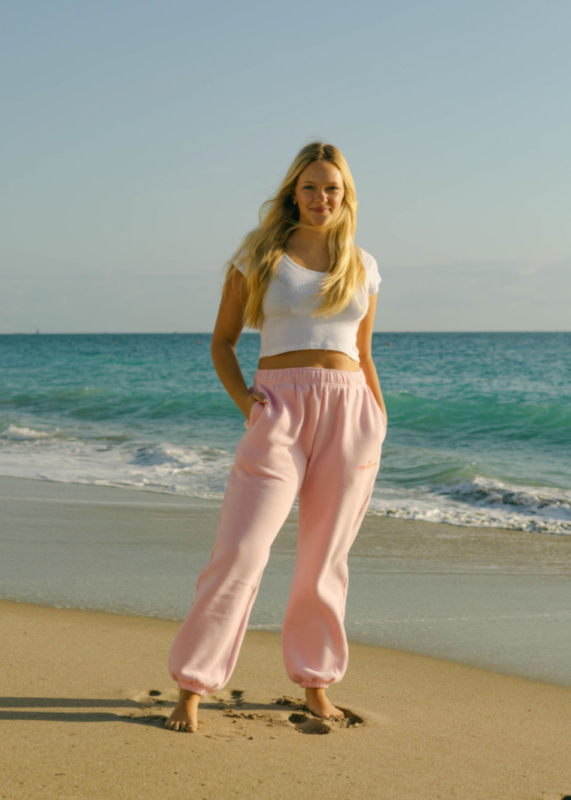 pink palm puff sweatpant