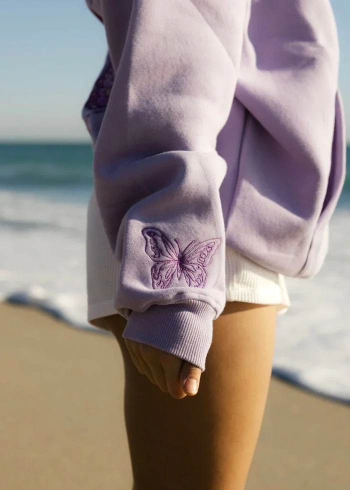 pink palm puff hoodie