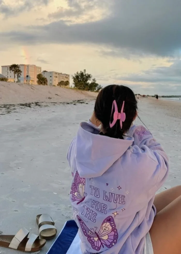 pink palm puff hoodie