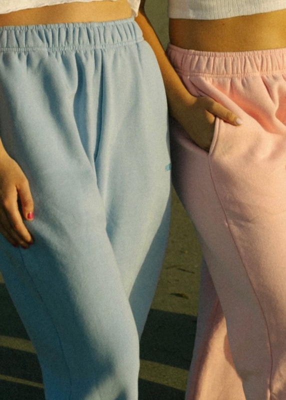 pink palm puff sweatpant