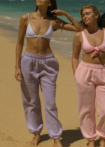 pink palm puff sweatpant