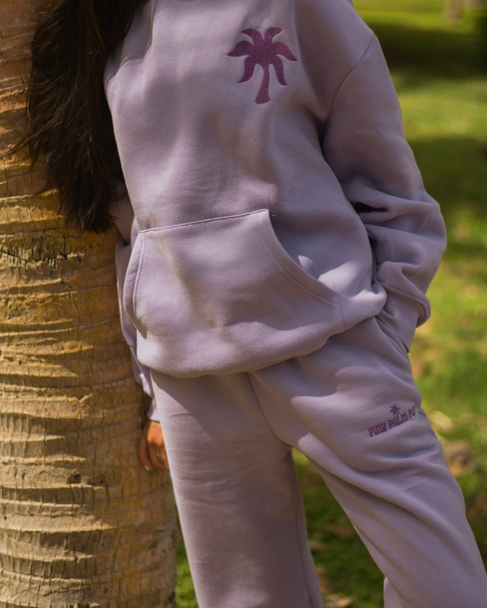 pink palm puff sweatpant