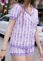 pink palm puff pajama