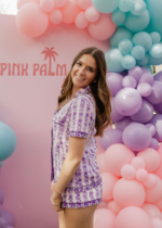 pink palm puff pajama